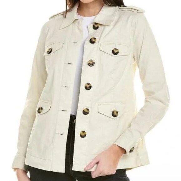 CAbi Kenya Utility Jacket in Bone White Size Small - Picture 1 of 15